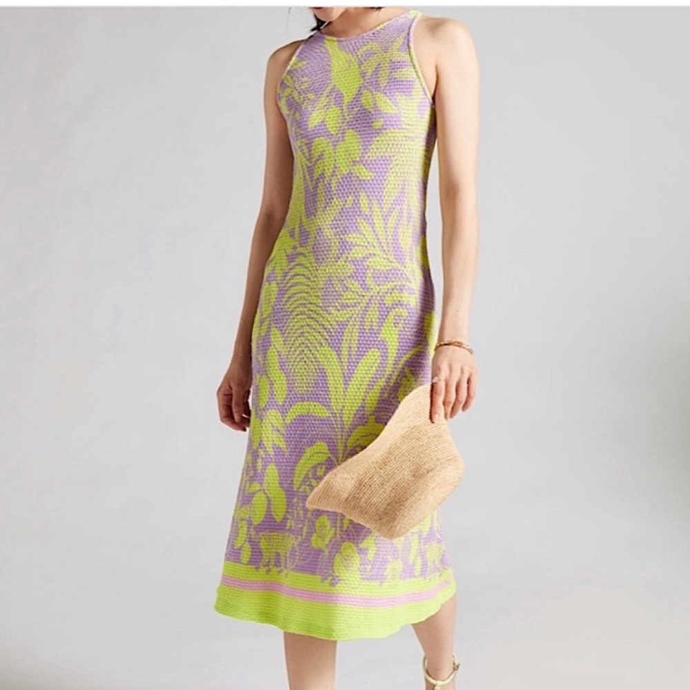 FARM Rio Purple and Lime Maxi Dress